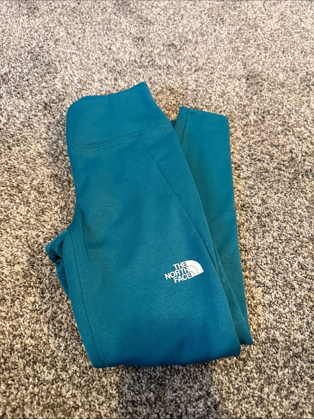 The North Face On Mountain Tights Leggings Girls Small 7/8 Teal Deep Lagoon
